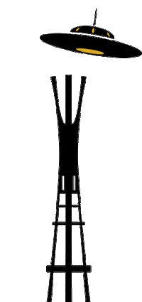 Space Needle Halloween Sticker by Evergreen Goodwill