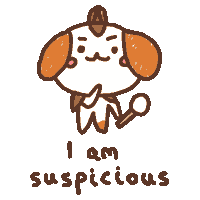 Suspicious Dog Sticker by Simian Reflux