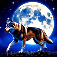 Full Moon Wolf GIF by TresorsDuMonde.ca