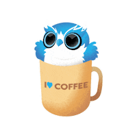Coffee Owl Sticker by Magic Omens