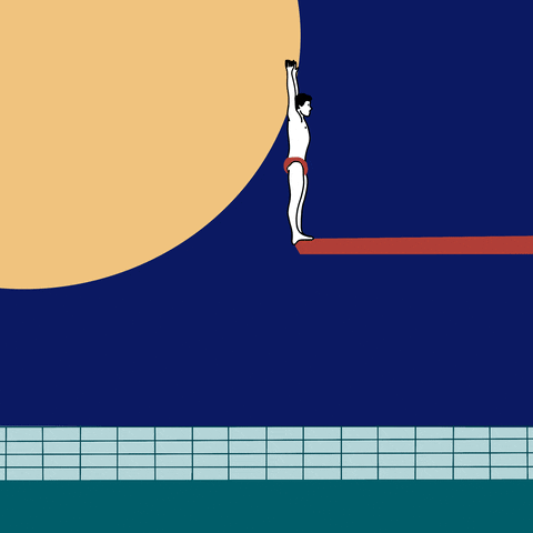 sophievillaillustrations giphyupload pool dive swimming pool GIF