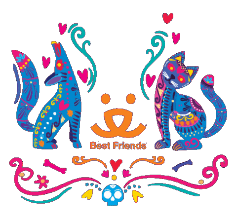 Save Them All Day Of The Dead Sticker by Best Friends Animal Society