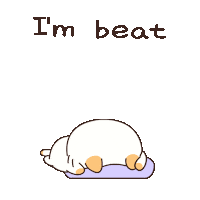 Tired Cat Sticker by catgrass