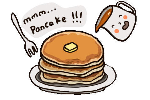 breakfast pancake Sticker by cypru55