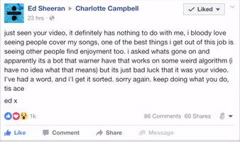 Musician Receives Reply From Ed Sheeran After Online Rant
