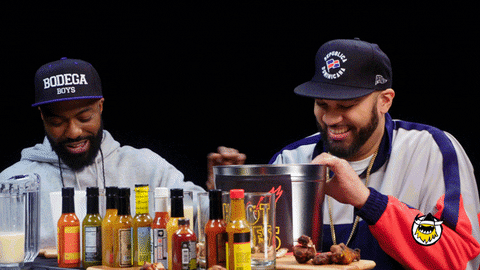 Desus And Mero Wings GIF by First We Feast: Hot Ones