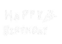 Happy Birthday 手寫字 Sticker