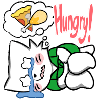hungry pizza STICKER