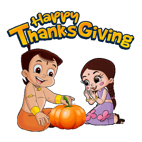Fall Season Thanksgiving Sticker by Chhota Bheem