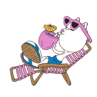 RIPNDIP_CAT summer drink mood beach Sticker