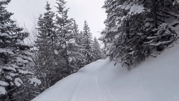 Poland Skiing Trail Covered in Thick April Snow