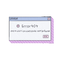 gnwgambars motivation error procrastinating error 404 Sticker