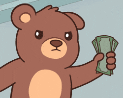Pay Me Teddy Bear GIF by BEARISH