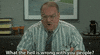Movie gif. Richard Riehle as Tom in Office Space yells angrily, glancing around and shaking his hands, "What the hell is wrong with you people?" which appears as text.