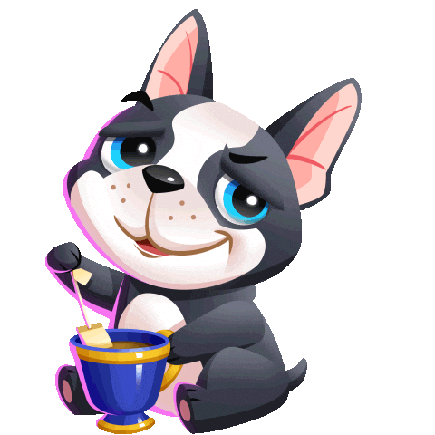 Happy French Bulldog Sticker by Words With Friends