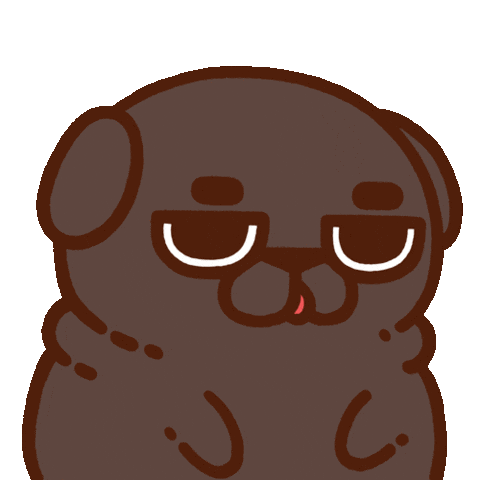 Tired Ollie Sticker by Puglie Pug