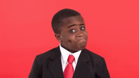Video gif. Kid President looks at us with wide eyes and a concerned expression on his face as he shakes his head.