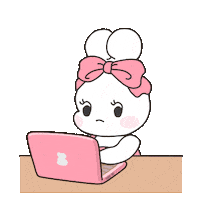 happyyoni work tired adorable bunny Sticker