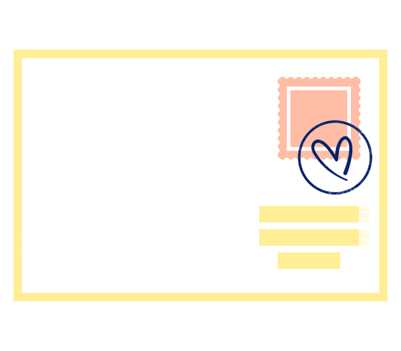 Postcard Postkarte Sticker by Post mit Herz