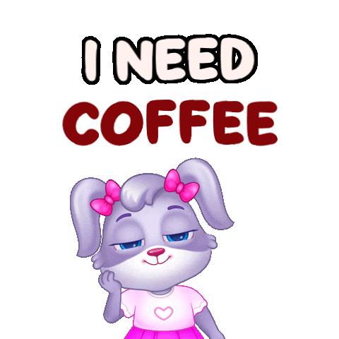 Tired Coffee Time Sticker by Lucas and Friends by RV AppStudios