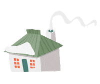 sveta_belaya animated winter house smoke Sticker