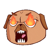 Angry Dog Sticker by BigBrains