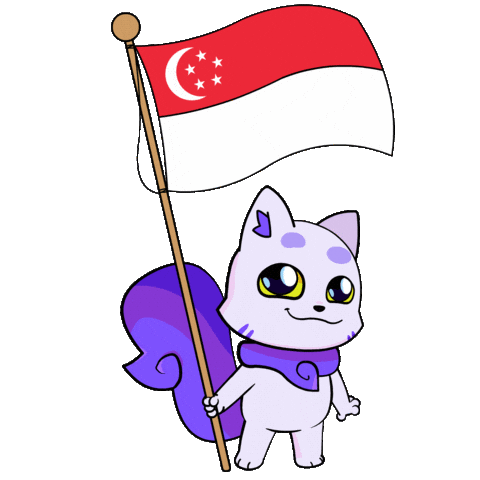 Flag Singapore Sticker by Lucky Kat Studios