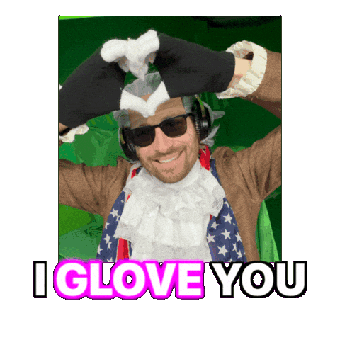 Glove Hand Heart Sticker