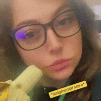 TheCarameller girl eating banana cara GIF