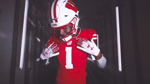 Football Brush Off GIF by Wisconsin Badgers