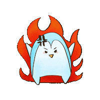 penguindodo angry fire penguin anger Sticker