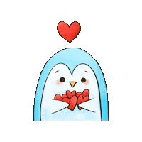 penguindodo love heart like hug Sticker