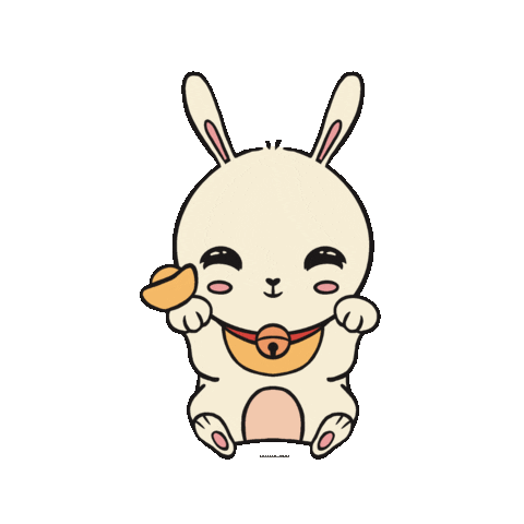 Bunny Good Luck Sticker by shopsassydream