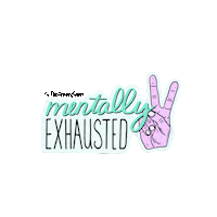 TheArtistryStudio peace sign mentally exhausted theartistrystudio the artistry studio Sticker