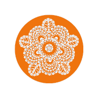 dotsdesign orange dots blossom oranje Sticker