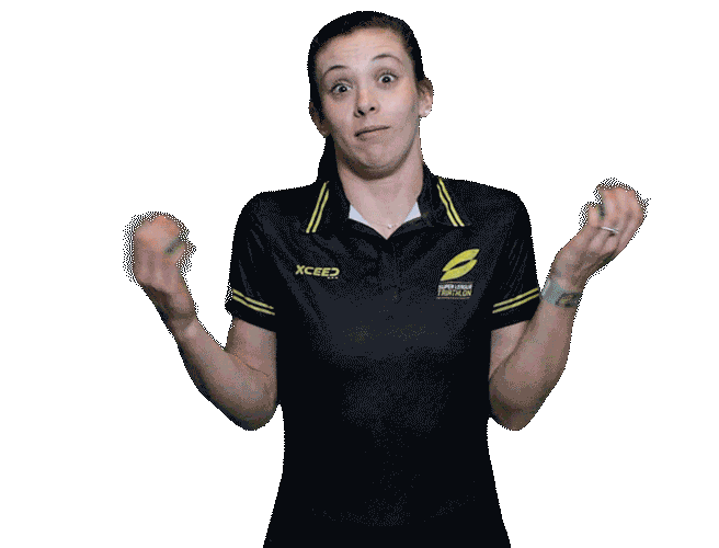 Shrug Shoulders Sticker by Super League Triathlon