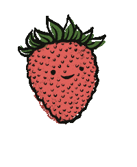 Happy Strawberry Sticker by Bauerschwaller