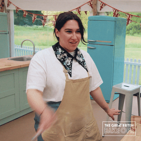 Sweat Wipe GIF by The Great British Bake Off