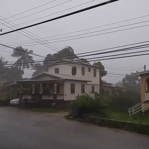 Tropical Storm Matthew Hits Residential Area in Barbados
