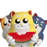 Cat Eat Sticker by Liberty Cats Emojis