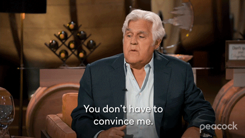 Convince Me Jay Leno GIF by PeacockTV