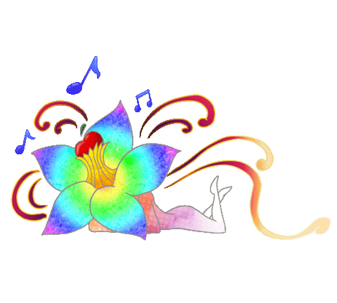 Mandrakne giphyupload music rainbow flower Sticker