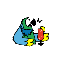 blakesseedbased relax drinking parrot happyhour Sticker