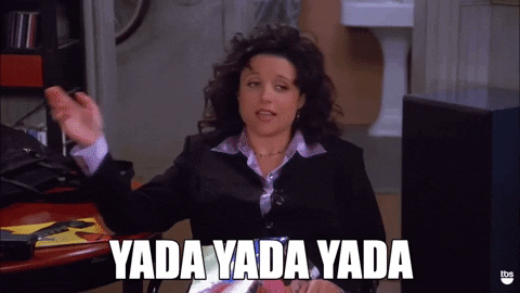 Retropond giphygifmaker seinfeld elaine yada yada yada GIF
