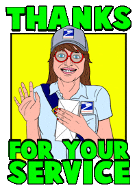 Postal Worker Thanks Sticker by Richie Brown