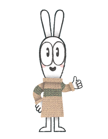 Bunny Thumbs Up Sticker by T. L. McBeth
