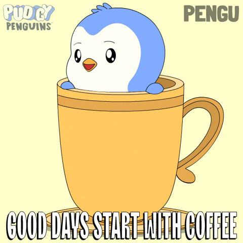 Good Morning Coffee GIF by Pudgy Penguins
