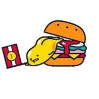 egg cheeseburger Sticker by Gudetama