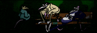 IwanaDon park lab rat bench GIF