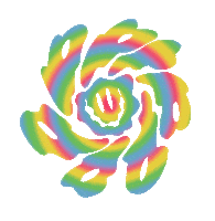flatbushzombies rainbow trippy flower 90s Sticker